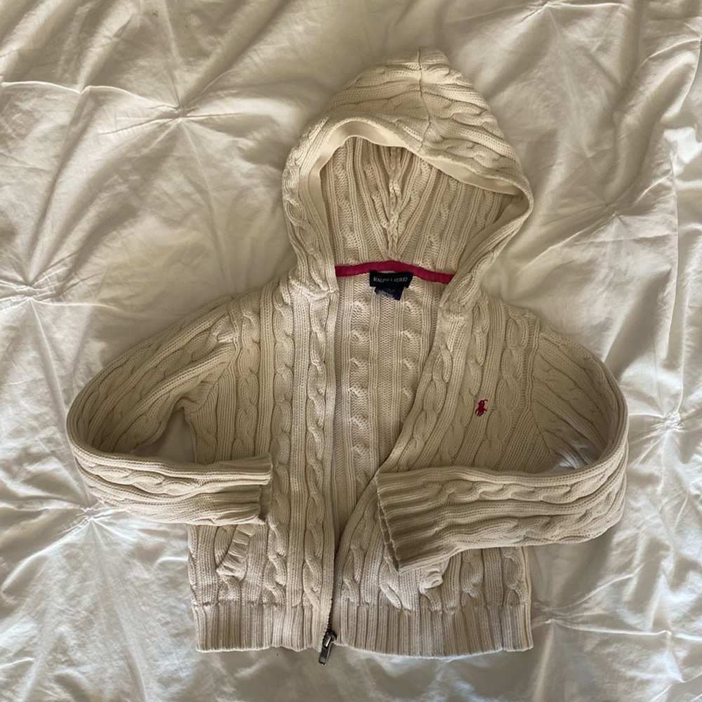 Size 5 polo Ralph Lauren cable knit hoodie